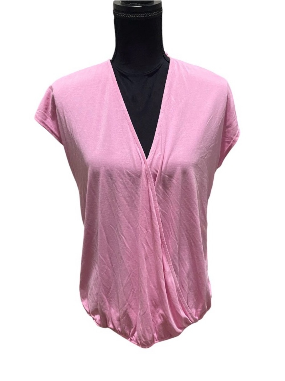 Green Envelope Draped V-Neck Blouse